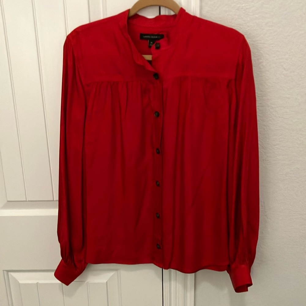 Banana Republic Bold Red Button-Down Shirt